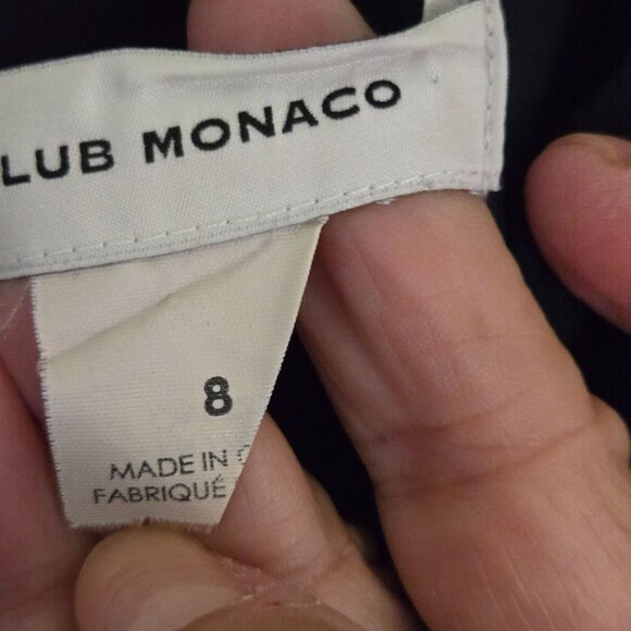 Club Monaco Navy Crop Slit Leg V Neck Jumpsuit No Belt Size 8 - Picture 7 of 8